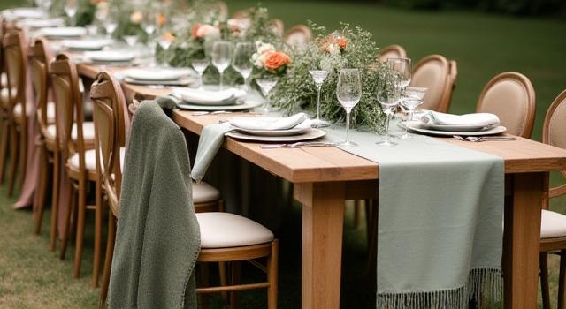 Custom textile decor for a culinary event