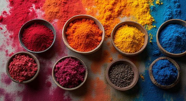 Collection of natural dyestuffs